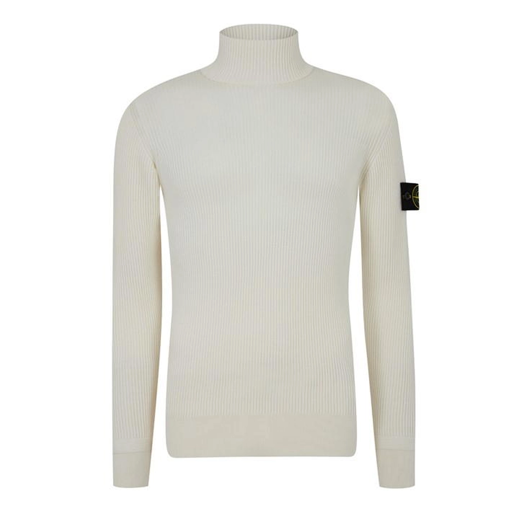 Stone Island Full Rib Wool Knitwear - White